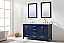 Modern 60" Double Sink Vanity with 1" Thick White Quartz Countertop in Blue Finish
