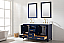 Modern 60" Double Sink Vanity with 1" Thick White Quartz Countertop in Blue Finish