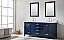 Modern 72" Double Sink Vanity with 1" Thick White Quartz Countertop in Blue Finish