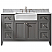 54" W x 22" D Bath Vanity in Gray with Quartz Vanity Top in White with White Basin