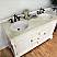 60" Double Sink Vanity-Wood-Cream White