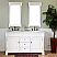 60" Double Sink Vanity-Wood-White Finish with Mirror and Linen Cabinet Options