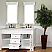 60" Double Sink Vanity-Wood-White Finish with Mirror and Linen Cabinet Options