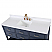 60" Modern Double Bathroom Sink Vanity Navy Blue Finish in White Quartz Top with Backsplash Option