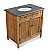36" Reclaimed Pine Dorset Single Bath Vanity Natural Finish with Natural Blue Stone Top