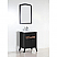 24" Single Sink Vanity in Rich Espresso Finish Seamless Integral Ceramic Sink Top with Mirror Option