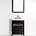 24" Single Sink Vanity in Rich Espresso Finish Seamless Integral Ceramic Sink Top with Mirror Option