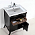 24" Single Sink Vanity in Rich Espresso Finish Seamless Integral Ceramic Sink Top with Mirror Option