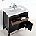 30" Single Sink Vanity in Rich Espresso Finish Seamless Integral Ceramic Sink Top with Mirror Option