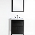 24" Single Sink Vanity in Rich Espresso Finish Seamless Integral Ceramic, Mirror and Sink Top Option
