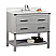 37" Single Vanity in Gray Pine Finish with White Quartz Top and Oval Sink