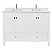 49" Double Sink Vanity in White Finish Engineer Stone Quartz Top with Mirror Option