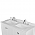 49" Double Sink Vanity in White Finish Engineer Stone Quartz Top with Mirror Option
