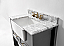 36" Bath Vanity Set in Sea Cloud Gray with Italian Carrara White Marble Vanity Top and White Farmhouse Apron Basin