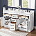 Issac Edwards Collection  60" Double Vanity  Cabinet, White Engineered Stone Countertop