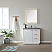 36" Single Sink Bath Vanity in White with Grey Sintered Stone Countertop