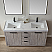 60" Double Sink Bath Vanity in Classical Grey with White Composite Grain Countertop
