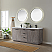 72" Double Sink Bath Vanity in Classical Grey with White Composite Grain Countertop