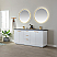 72" Double Sink Bath Vanity in White with Grey Sintered Stone Countertop