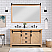 60" Double Sink Bath Vanity in Weathered Pine with White Composite Countertop