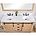 60" Double Sink Bath Vanity in Weathered Pine with White Composite Countertop