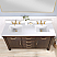 60" Double Sink Bath Vanity in Deep Walnut with White Composite Countertop