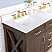 60" Double Sink Bath Vanity in Deep Walnut with White Composite Countertop