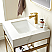 24" Single Sink Bath Vanity in Brushed Gold Metal Support with White Sintered Stone Top