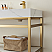 60M" Double Sink Bath Vanity in Brushed Gold Metal Support with White Sintered Stone Top