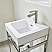 18" Single Sink Bath Vanity in Polish Chrome Metal Support with White One-Piece Composite Stone Sink Top