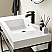 36" Single Sink Bath Vanity in Matt Black Metal Support with Grey One-Piece Composite Stone Sink Top