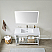 48" Single Sink Bath Vanity in Polish Chrome Metal Support with White One-Piece Composite Stone Sink Top