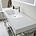 60" Single Sink Bath Vanity in Polish Chrome Metal Support with White One-Piece Composite Stone Sink Top