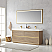 72" Double Sink Bath Vanity in North American Oak with White Composite Integral Square Sink Top
