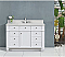 Traditional 48" Single Sink Vanity with 0.75" Thick White Quartz Countertop in White Finish