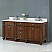 Traditional 72" Double Sink Vanity with 0.75" Thick White Quartz Countertop in Walnut Finish