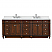 Traditional 84" Double Sink Vanity with 0.75" Thick White Quartz Countertop in Walnut Finish