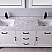 Issac Edwards Collection 72" Double Bathroom Vanity Set in White and Carrara White Marble Countertop without Mirror