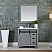 Issac Edwards Collection 36" Single Bathroom Vanity Set in Gray and Carrara White Marble Countertop without Mirror