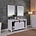  Issac Edwards Collection 60" Double Bathroom Vanity Set in White and Carrara White Marble Countertop without Mirror