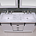  Issac Edwards Collection 60" Double Bathroom Vanity Set in White and Carrara White Marble Countertop without Mirror