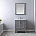 Issac Edwards Collection 30" Single Bathroom Vanity Set in Gray and Carrara White Marble Countertop without Mirror