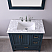 Issac Edwards Collection 36" Single Bathroom Vanity Set in Classic Blue and Carrara White Marble Countertop without Mirror