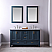 Issac Edwards Collection 60" Double Bathroom Vanity Set in Classic Blue and Carrara White Marble Countertop without Mirror