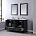 Issac Edwards Collection 60" Double Bathroom Vanity Set in Classic Blue and Carrara White Marble Countertop without Mirror