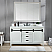 ssac Edwards Collection 60" Double Bathroom Vanity Set in White and Carrara White Marble Countertop without Mirror