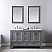 Issac Edwards Collection 60" Double Bathroom Vanity Set in Gray and Carrara White Marble Countertop without Mirror