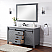 Issac Edwards Collection 60" Single Bathroom Vanity Set in Gray and Composite Carrara White Stone Countertop without Mirror