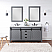 Issac Edwards Collection 72" Double Bathroom Vanity Set in Gray and Composite Carrara White Stone Countertop without Mirror