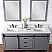 Issac Edwards Collection 72" Double Bathroom Vanity Set in Gray and Composite Carrara White Stone Countertop without Mirror